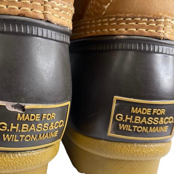 G.H. Bass & Co. Classic Duck Boots Men Size 8 M Leather Rubber Waterproof main image 6